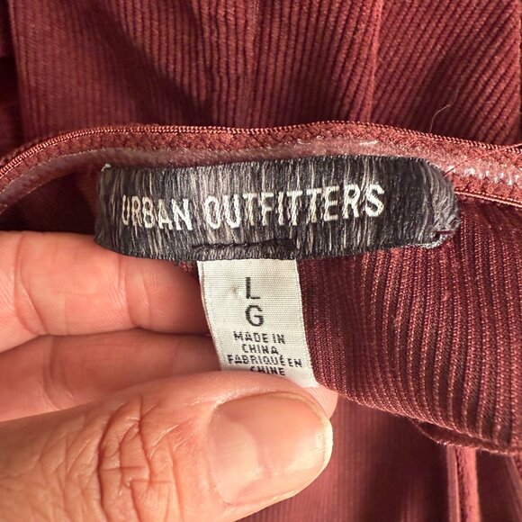 Urban Outfitters Red Corduroy Strapless Button-Front Mini Dress L - Picture 4 of 5